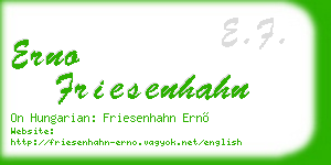 erno friesenhahn business card